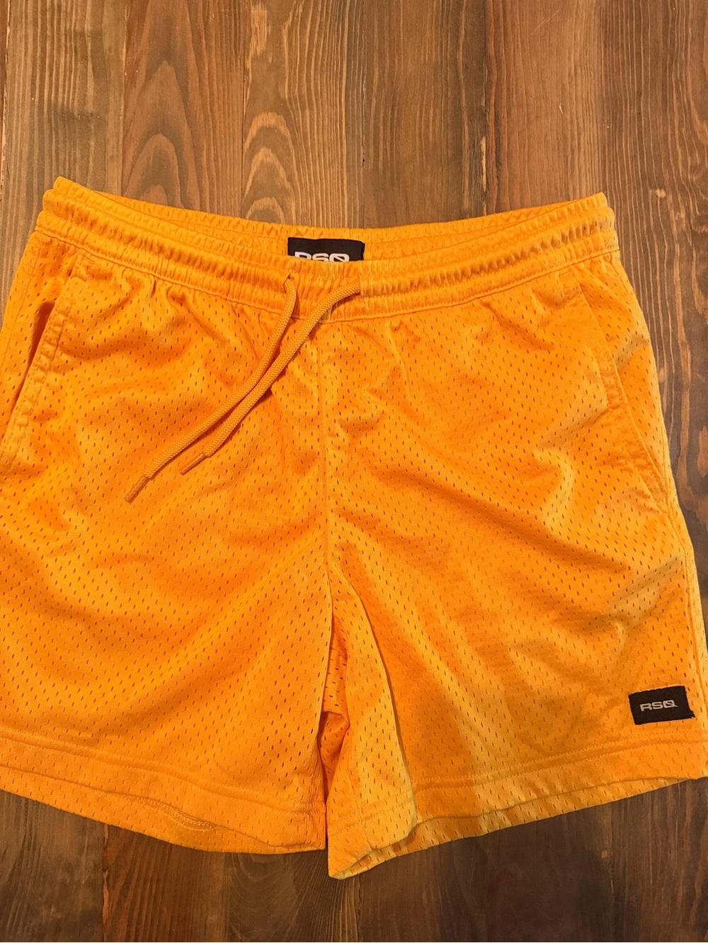 RSQ  golden yellow mesh shorts